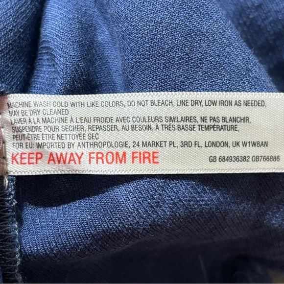 Pure Good Linen Rayon Blend Blue Coastal Beach Vacation Minimalist Sz M - Picture 5 of 7